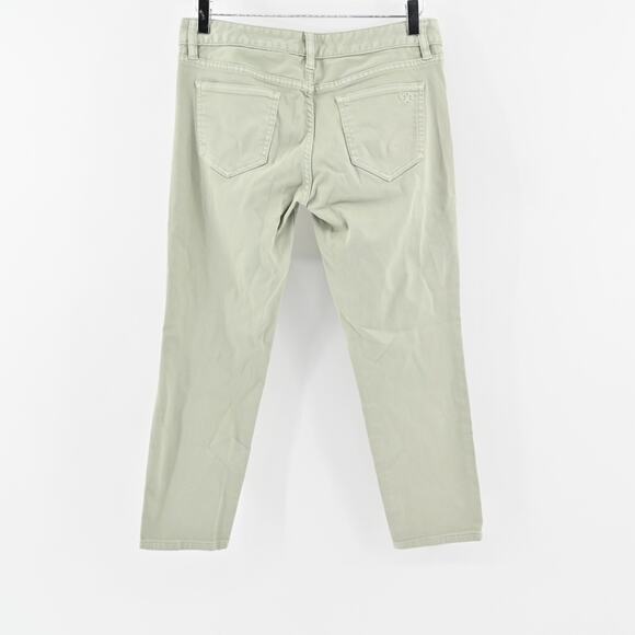 Tory Burch Jeans Womens Size 28 Alexa Cropped Skinny Leg Green Mid Rise Denim - Picture 4 of 13
